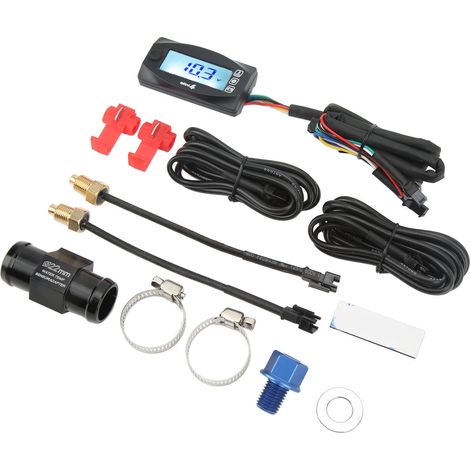 Manomètre 4 en 1 pour eau, huile, température, temps et tension, affichage numérique LCD, DC12V, universel pour moto, M12x1,5 (1/5)