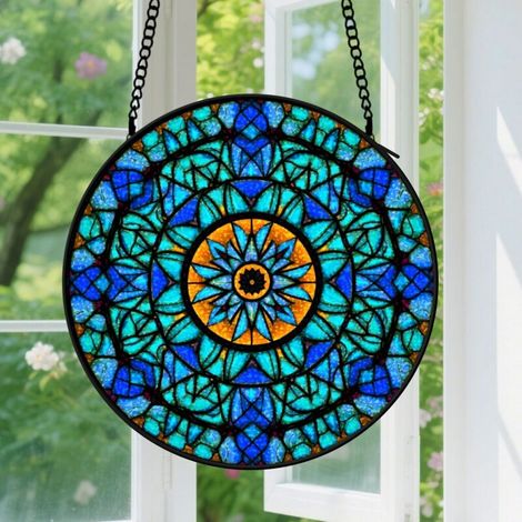 Capteur de soleil en vitrail - décoration spirituelle 15cm (1/4)