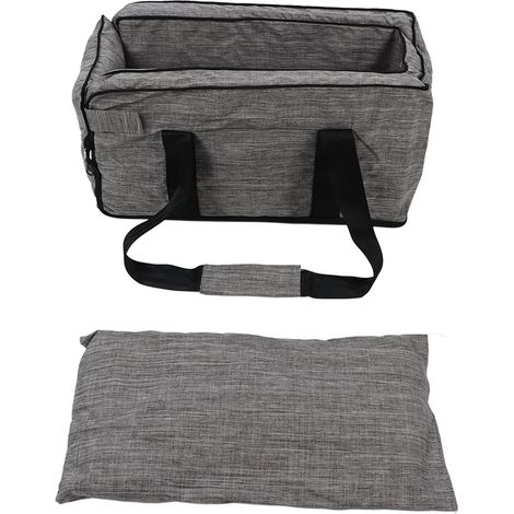 Coussin rehausseur pour chien stable anti-dérapant avec repose-bras amovible, assise carrée réglable pour console centrale, ceinture de sécurité incluse. (1/5)