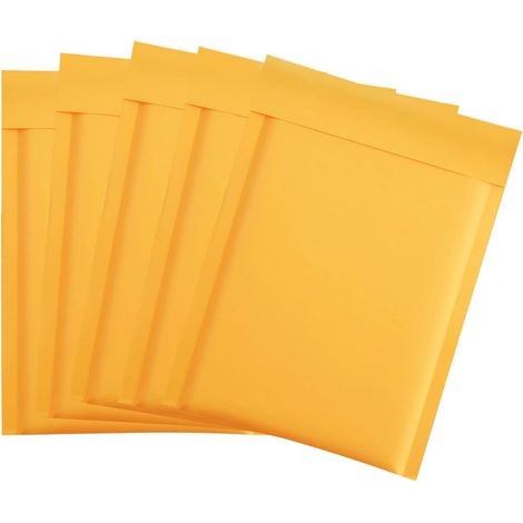 Pack of 5 Padded Envelopes for A5 Mailing Kraft Bubble Mailers for Documents, Letters, Parcel, Gold (5 Units, 150 x 210 mm) (1/5)