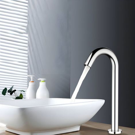 Grifo de plata de lujo, grifo de lavabo automático por infrarrojos, galvanoplastia multicapa, cobre, ideal para jóvenes: alta calidad y durabilidad (1/4)