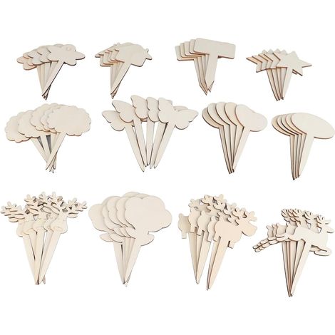 60 pièces étiquettes de plantes en bois, marqueurs d'étiquettes de plantes, marqueurs de jardin signe de plante en bois étiquettes de jardinage multifonctions pratiques en (1/5)