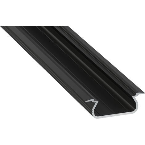 Profilo in alluminio anodizzato nero KIMERA-SELDE con diffusore opalino e terminali 2,02 M (1/3)