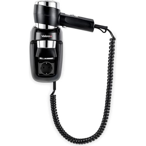 Sèche-cheveux mural professionnel - VALERA - Action Protect 1600 Socket - 1600 W - 3 températures - Tuyau spiralé extensible