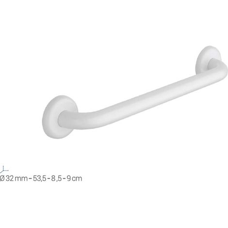 Maniglione Bagno Disabili di Sostegno Sicurezza in Acciaio Inox Bianco - Formato: 45 cm (1/2)