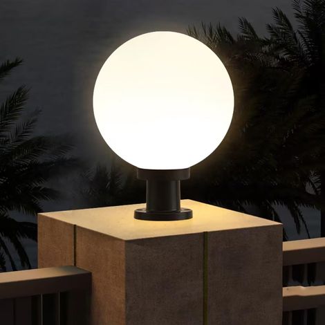 Lampe Globe Pilier d'Extérieur - Portail de Villa de Cour Étanche, Poteau de Clôture de Jardin E27, Chemin Paysager (∅15cm) (1/5)