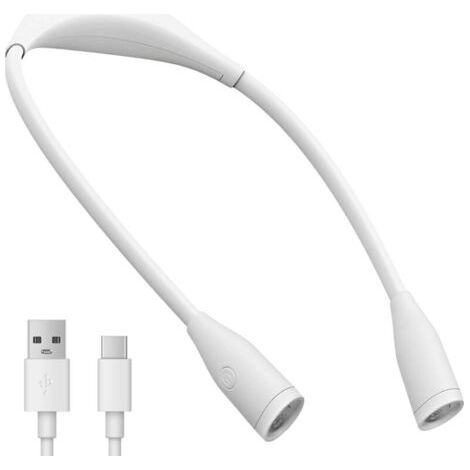 Lampe de Cou LED Rechargeable USB pour Lecture et Tricot, Lampe de Lecture Mains Libres avec 3 Couleurs et 9 Niveaux de Luminosité, Bras Flexibles 360°, Lumière Douce Sans Scintillement Classe A