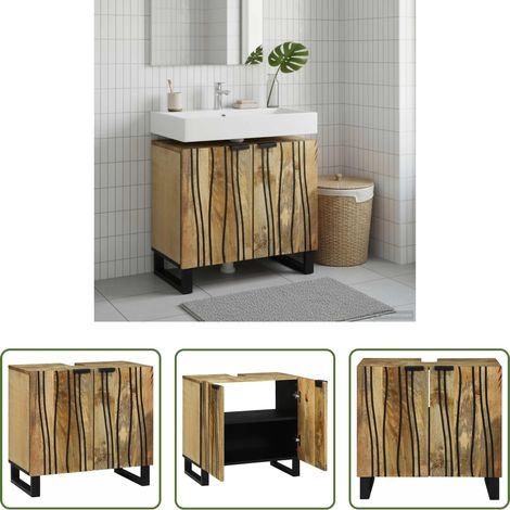 Rangement salle de bain - Meuble de Lavabo de Salle de Bain Marron 62 x 33 x 58 cm (1/5)
