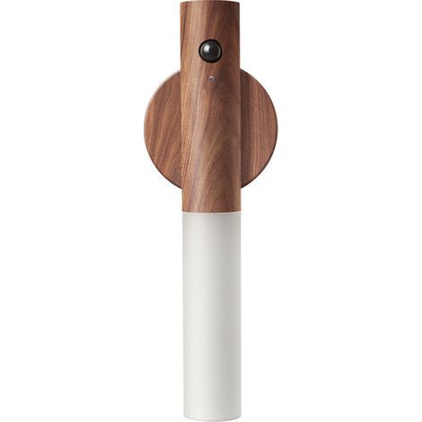 Applique Murale en Bois, Veilleuse d'intérieur avec détecteur de mouvement, Applique Murale à Batterie Rechargeable Sans fil avec Interrupteur pour Chambre, Couloir, Escalier (1/5)