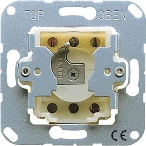 Jung Interrupteur à clé (insert) avec protection contre le démontage, bouton-poussoir de commande, 1 contact NF – 1 contact NO, UP 138.18