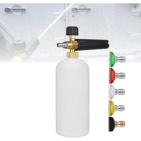 Lancia schiumogena professionale, raccordo rapido da 1/4" per pistola idropulitrice, serbatoio da 1 L (1/5)