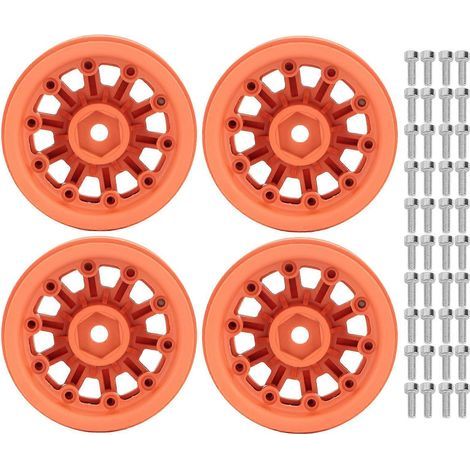 Jantes 9 pouces RC Beadlock pour Axial SCX10 et Traxxas 1/10 RC Crawler Cars Orange