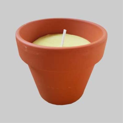 Kit candele alla citronella in terracotta ø cm 6x6h - confezione 6 pezzi