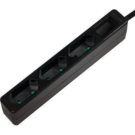 LogiLink LPS229B - Ciabatta elettrica a 3 prese (presa europea), CEE 7/16, con protezione per bambini, colore: Nero