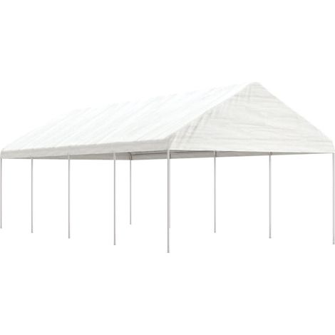 Pavillon mit Dach Weiß 8,92x4,08x3,22 m Polyethylen