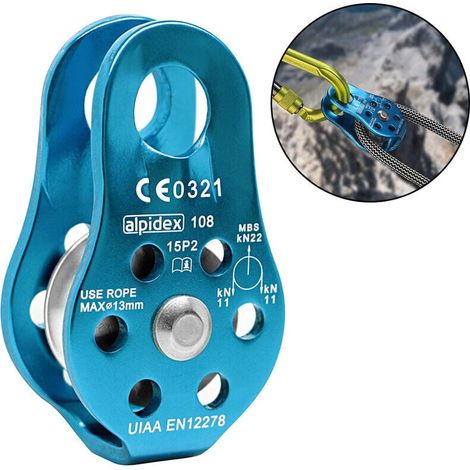 Large single/double rescue reel with swivel plate, aluminum alloy reel, blue MUMU (1/4)