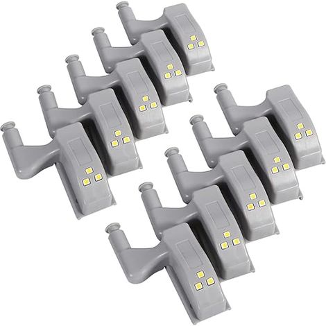 10PCS Hinge Led Sensor Light Hinge Universal Led Lights for Cupboard Cabinet Kitchen Cabinet Night Light (Warm White) (1/5)
