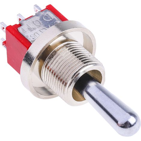 Interrupteur à levier RS PRO, (On)-Off-(On), 2RT, 5 A @ 28 V c.c. ( Prix pour 1 )