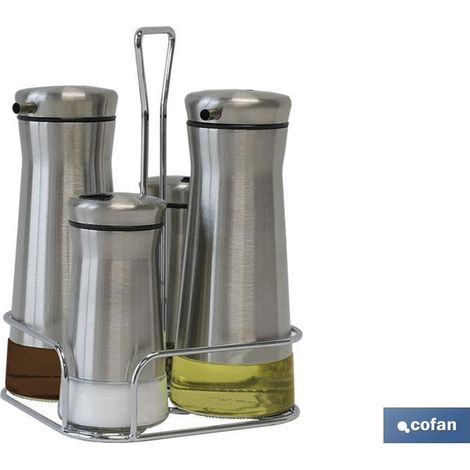 Set oliera da 4 pezzi Capacità: 2 pezzi da 230 ml e 2 pezzi da 120 ml Acciaio inossidabile