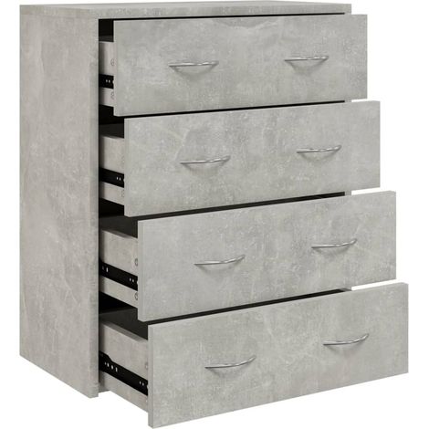 Buffet mit 4 Schubladen 60x30,5x71 cm Beton Grau