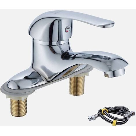 Robinet de salle de bain, mitigeur, chromé, robinet cascade moderne pour lavabos, salle de bain (1/5)