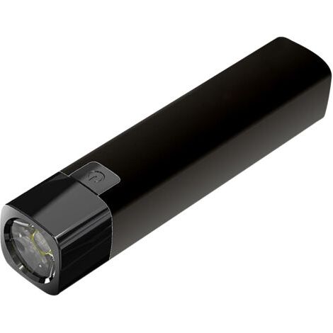 MultifonctionnelS Lampe torche portable avec batterie externe : Conception à double fonction, servant à la fois de chargeur portable et de lampe torche à haute luminosité.dirigéUne(Noire)