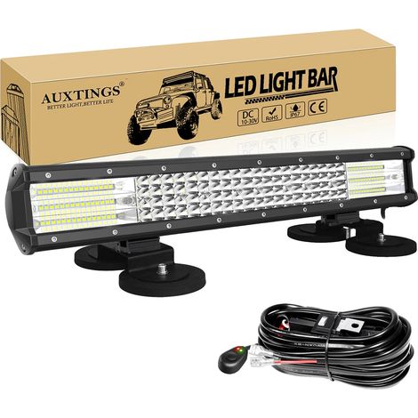 Barra luminosa a LED, fascio combinato, design impermeabile, staffa di fissaggio a filo 9D da 17 pollici (1/2)