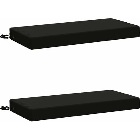 Coussins de banc 2 pièces SOEST 2 pc 100 % polyester Noir vidaXL