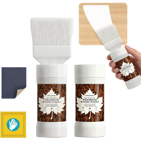 Peinture Bois, Peinture Blanche, Pâte Décapante 180 G × 2 (Lot De Deux Pots), Avec Papier De Verre Et Gants De Protection, Séchage Rapide, Faible Odeur, Non Toxique (blanc) (1/5)