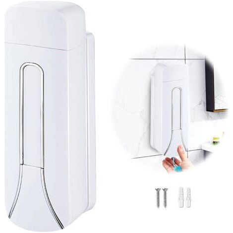 350ml wall-mounted soap dispenser, suitable for shower, kitchen, bathroom and toilet. Screw fixings included (white). (1/5)