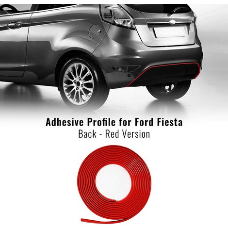 Profilo Adesivo per Dam Paraurti Ford Fiesta con Biadesivo 3M APT - Colore: ROSSO - Confezione: POSTERIORE