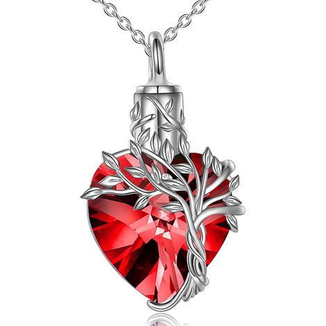 Collana con ciondolo ricordo, regalo, ceneri intrecciate, - Rosso