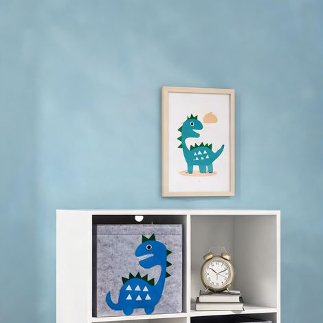 Étagère de rangement enfant 6 compartiments 3 bacs tissu blanco (1/5)