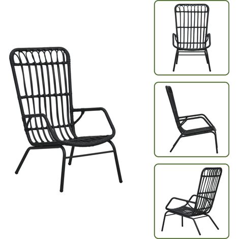 Chaise de jardin Résine tressée Noir - Chaise De Jardin - Chaise Extérieure - Mobilier De Jardin - Résine Tressée - Chaise Noire (1/5)