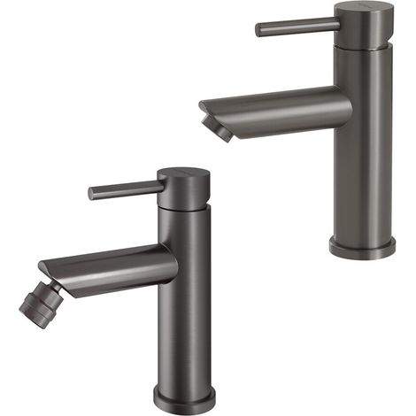 Set miscelatori lavabo e bidet in acciaio inox canna di fucile Garda di Gedy (1/5)