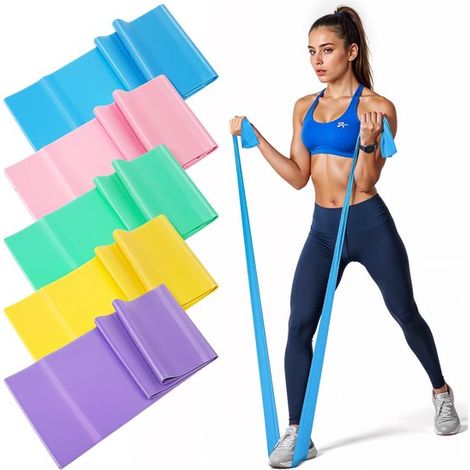 Banda de resistencia de silicona hipoalergénica de 5 piezas, unisex, para yoga, pilates, entrenamiento de fuerza, fisioterapia, rehabilitación y fitness. (1/5)