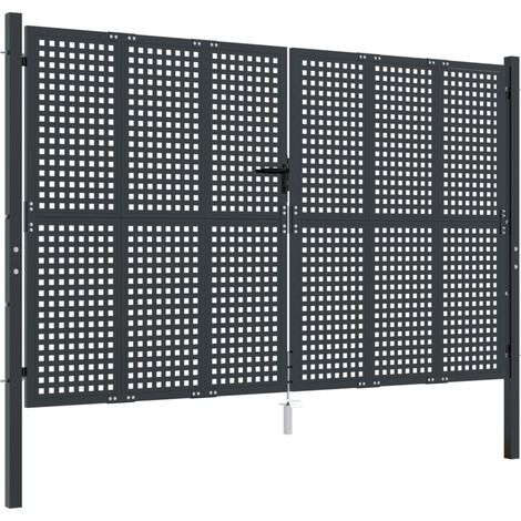 Puerta de jardín acero gris antracita 300x175 cm vidaXL (1/5)