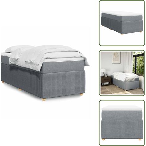 vidaXL Boxspringbett mit Matratze Hellgrau 80x200 cm Stoff (1/5)