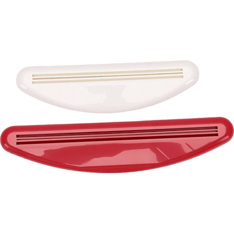 Lot de 2 tube presse mains sans pour salle de bain cuisine grand rouge petit blanc multi-usage - longue durée, esthétique soignée (1/5)