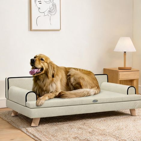 Couchage pour chien Grand canapé pour chien et chat 100 cm beige (1/5)