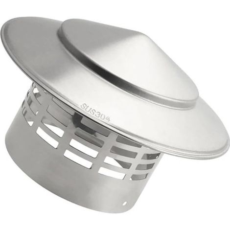 Chapeau de cheminée en acier inoxydable 304 Ø200 mm – Résistant aux intempéries avec grille – Protection contre la pluie et les oiseaux (1/5)