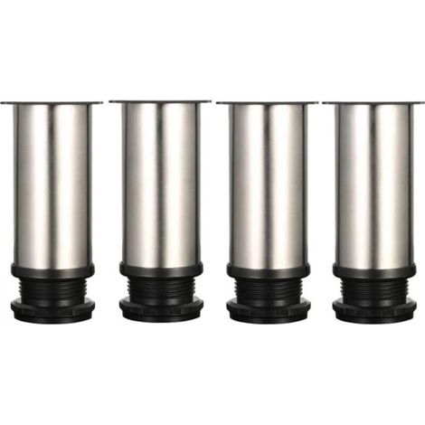 4 adjustable furniture feet, 120 mm height, thickened cabinet feet, table feet, furniture feet, brushed stainless steel, with screws (1/5)