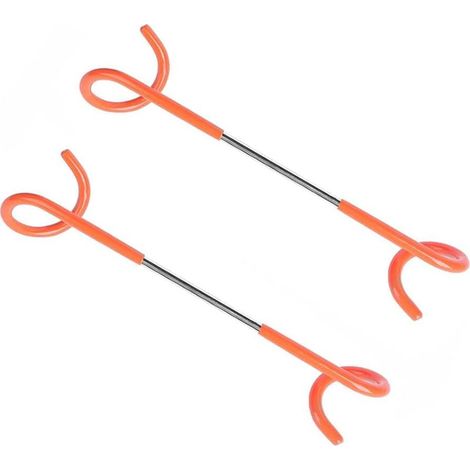 Lot de 2 crochets de camping, crochet pour lanterne, tente, poteau de tente, crochet de suspension pour la pêche, le camping, les voyages, l'aventure, orange (1/5)