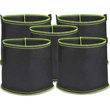 Sac de plantation pour tomates en tissu non tissé, sac de plantation réutilisable de 17,7 litres (5 gallons), sac de culture, sac à pommes de terre, sac de plantation avec poignées pour pommes de terr