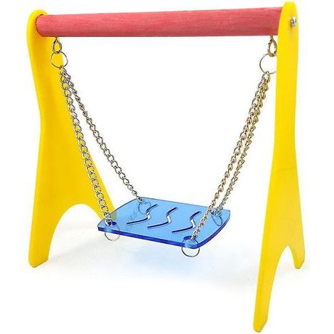 Jouet en acrylique pour poussins suspendus, avec chaînette, support pour cage. (1/4)
