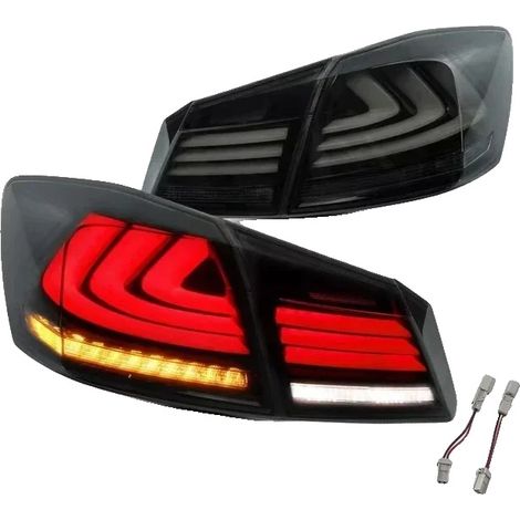 Gruppo ottico posteriore, LED integrato, installazione plug and play, compatibile con i fanali posteriori della Honda Accord di nona generazione 2013-2015, fumé (1/2)