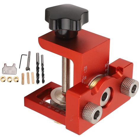 Kit Gabarit de Poches 3 en 1 Rond pour Chevilles Bois, Outil de Perçage à Bois pour Assemblage de Panneaux de Meubles (1/5)