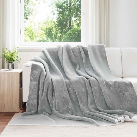 Überwurfdecke Grau 240 x 270 cm Fleece