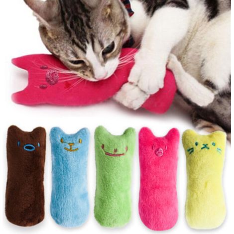 Lot de 10 jouets à mâcher en peluche avec herbe à chat (1/5)