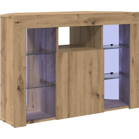 Mobile TV LED Angolare Rovere artigianale 100x40x68cm vidaXL